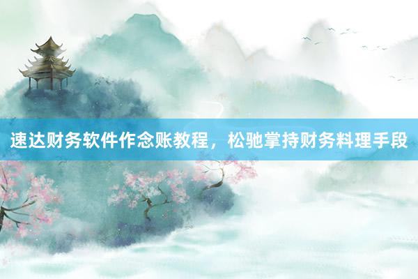 速达财务软件作念账教程，松驰掌持财务料理手段
